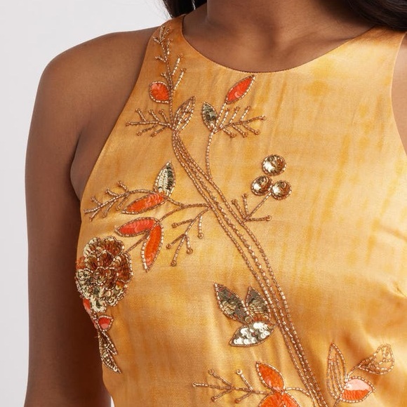 Sani Beaded Satin Gown Dusky Ember - Picture 3 of 8